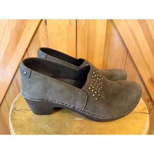 Dansko Shoes Size EU 37 US 6.5-7 Mavis Studded Comfort Slip On Wedge Clogs Brown